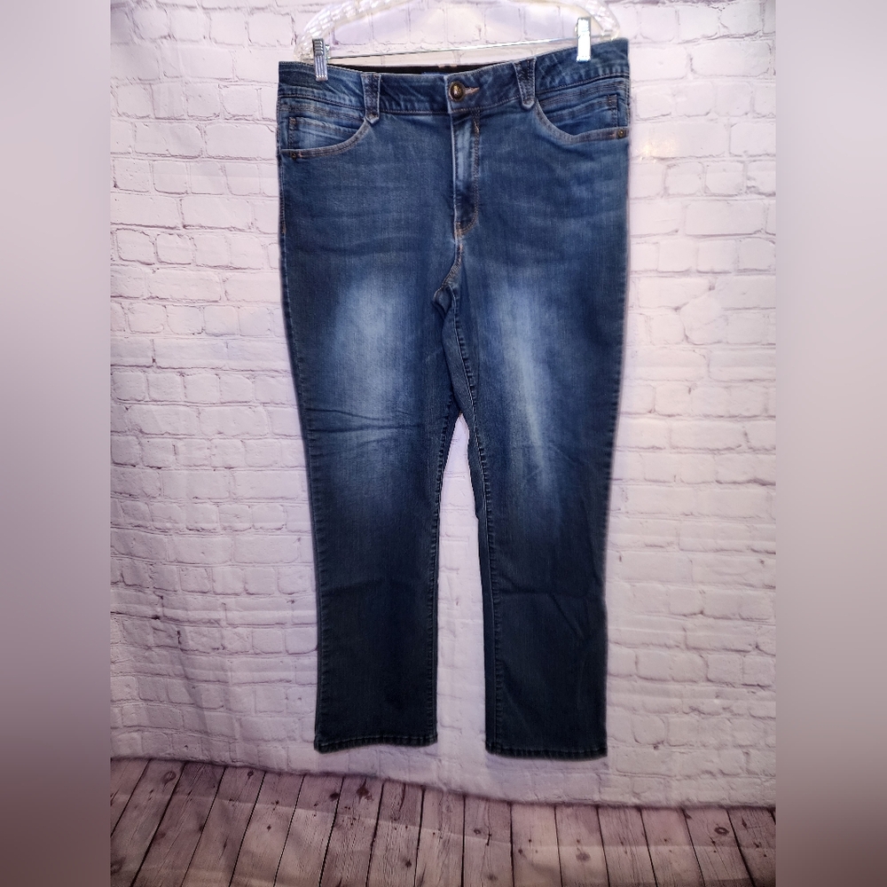 Democracy Jeans Womens 16 "Ab"solution Artisanal Blue Straight Leg